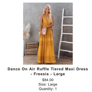 Dance On Air Ruffle Maxi Dress - Yellow